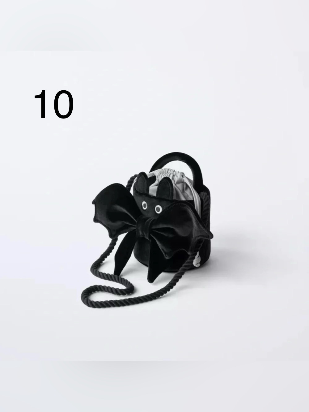 10 pcs Zara Black Velvet Bow Mini Crossbody Bag - kids